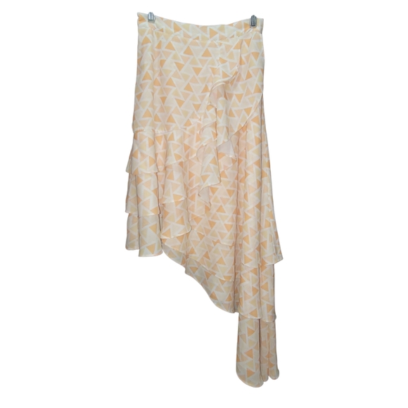 EUC Amy Lynn Asymmetrical Geometric Tank and Skirt Set in Yellow, Cream & Orange - Picture 8 of 11